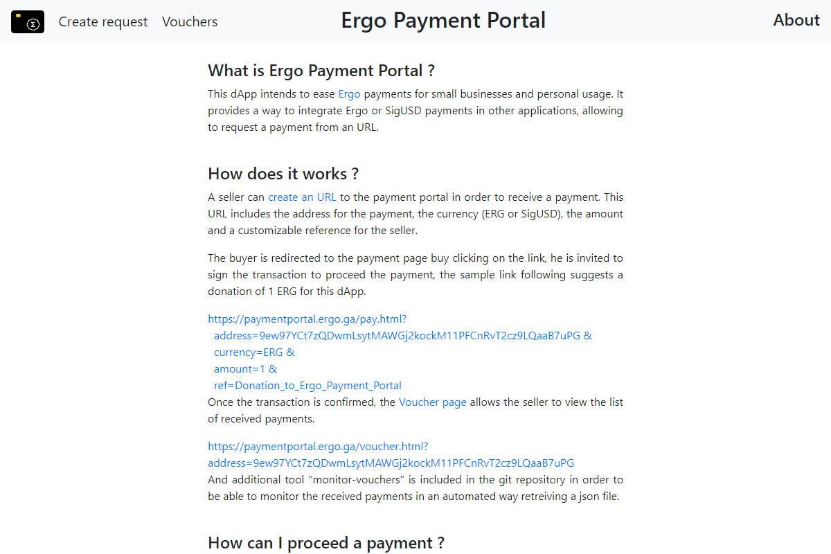 Ergo Payment Portal preview